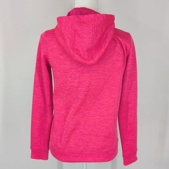 Adidas Women Bright Neon Pink Climawarm Drawstring Hoodie Sweater Sweatshirt XS - Picture 5 of 11